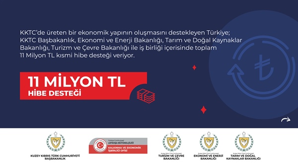 Türkiye’den KKTC’deki sektörlere  11 milyon TL’lik kısmi hibe