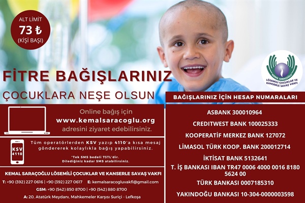 Kemal Saraçoğlu Vakfı: “Fitre bağışlarınız, çocuklara neşe olsun”
