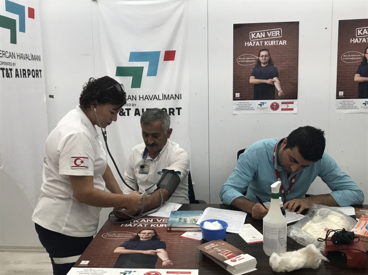Ercan Havalimanı'nda Thalassaemia hastaları yararına “kan bağışı kampanyası” düzenleniyor