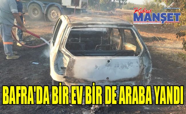 Bafra'da bir ev bir de araba yandı