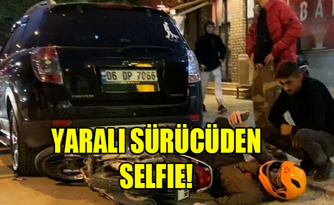 Kaza yapan yaralı sürücü, selfie çekti!