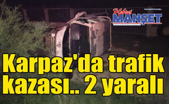 Karpaz'da trafik kazası.. 2 yaralı